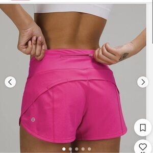 Pink lululemon speed up shorts